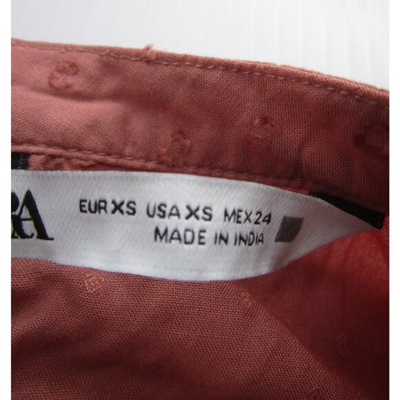 Zara Dress XS Fit Flare Mini Embroidered Eyelet Boho Cottagecore NEW - Picture 9 of 15